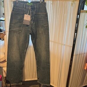Free People SR vs Sandrine Rose Stylish Blue Wide Leg Jeans